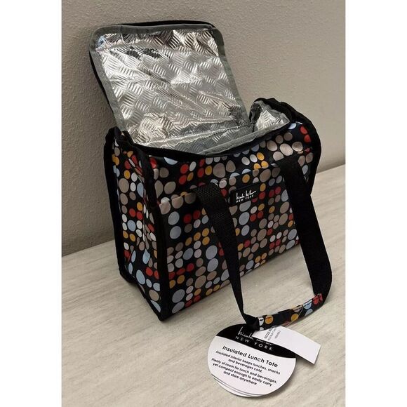 Nicole Miller New York N3550-60B-LT Insulated 11" Navy Blue Lunch Tote - Picture 7 of 9